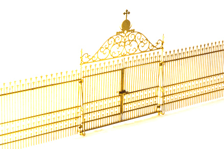 Ferro Train M-117 - Gateway to iron ornamental fence, model Hofburg, brass kit